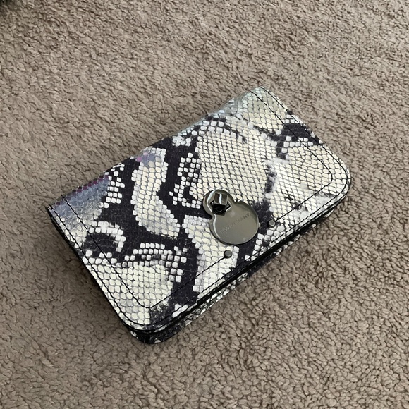 Longchamp Crossbody Clutch Bag Metallic Suede Leather - Picture 2 of 10